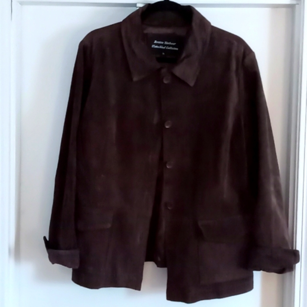 Boston Harbor 1x brown suede leather jacket NWT
